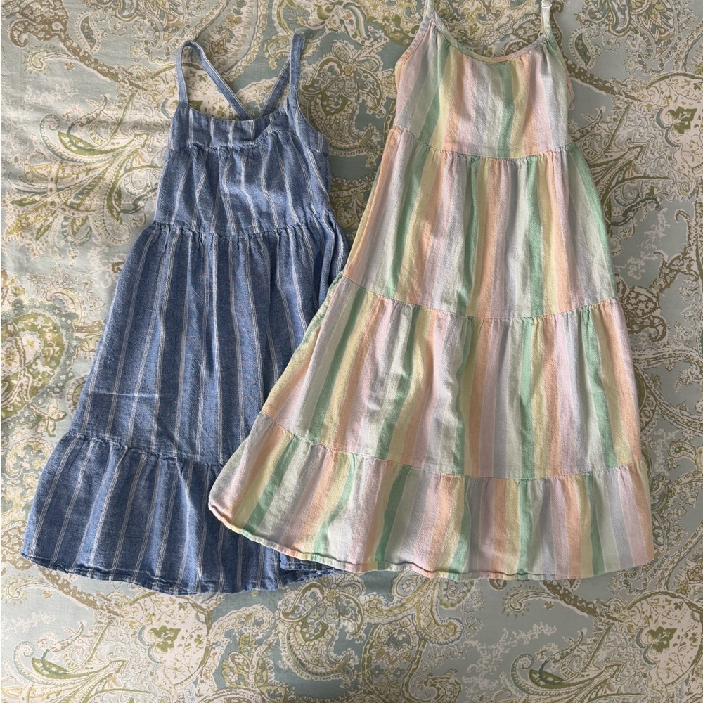 Striped Pastel and Denim Dresses